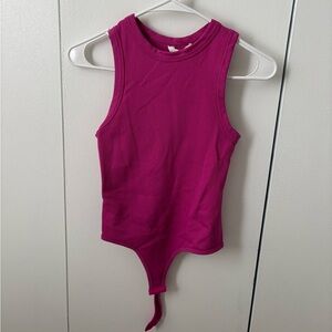 Happily Grey Hot Pink/Magenta Ribbed Body Suit